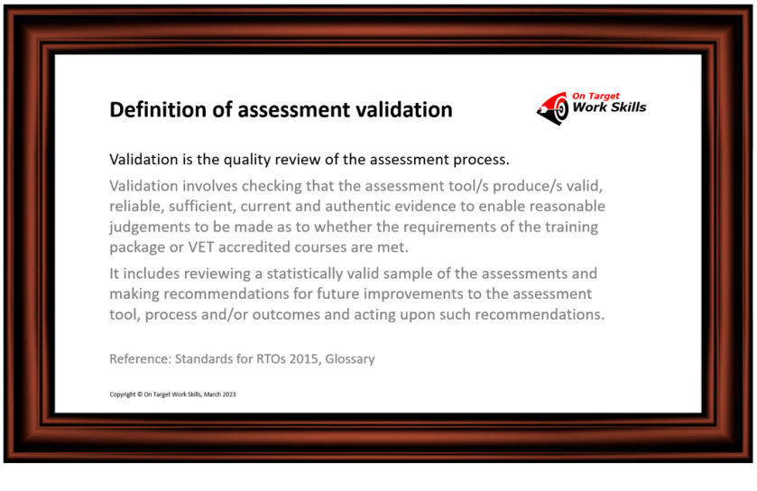 Work Validation Assessment Validation – Self-assessment with Independent External ...
